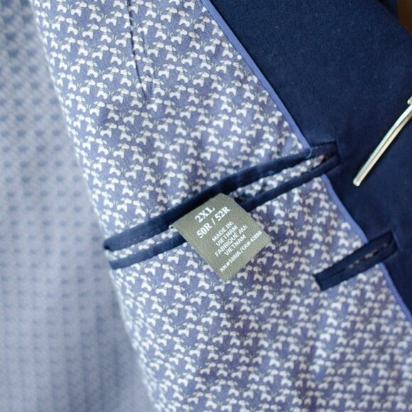 Oak Hill Navy Linen-Blend Sport Coat 2XL - Picture 3 of 4